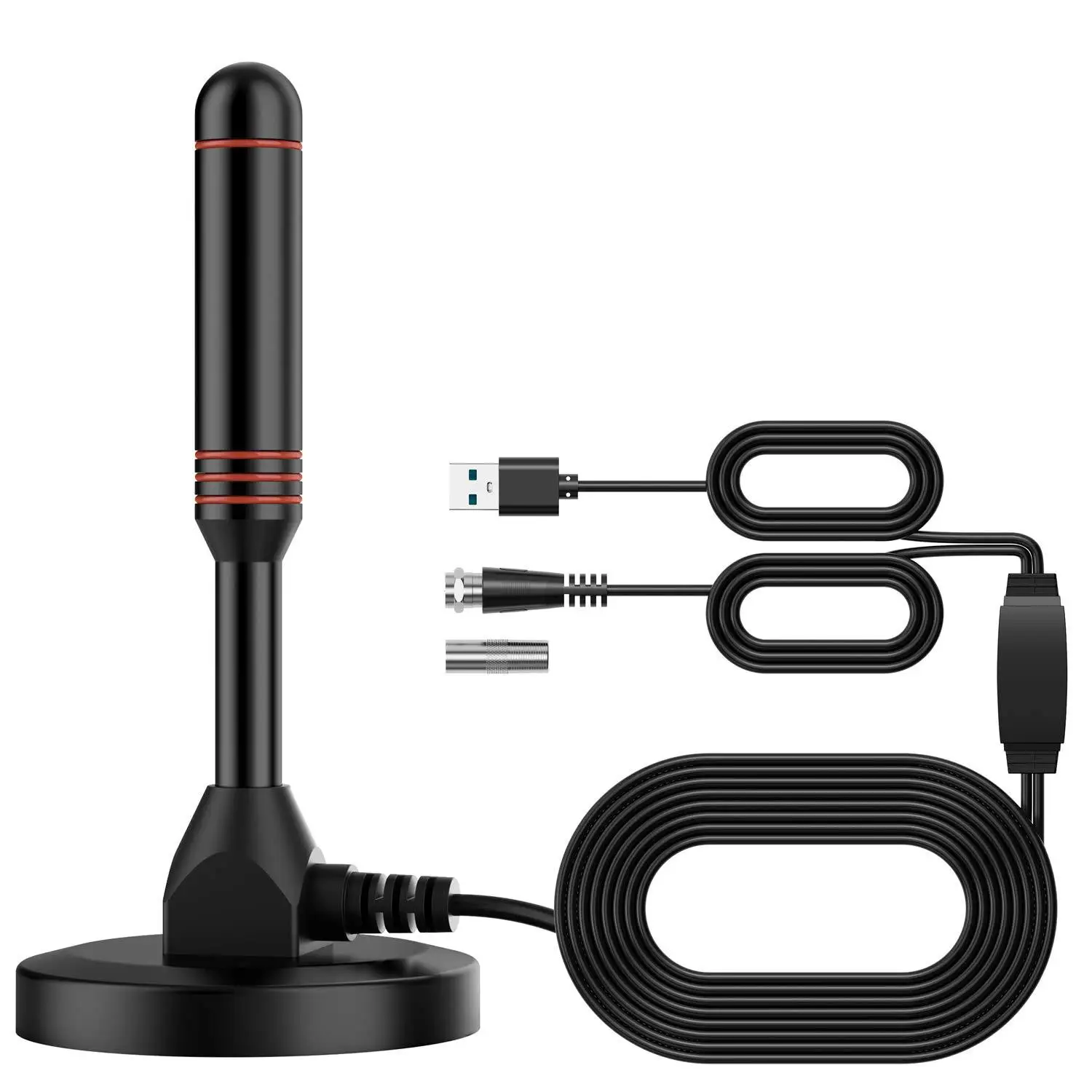 128*60mm Waterproof Digital TV Antenna With Amplifier High Gain 28dbi Signal Booster Indoor Magnet Base Antenna